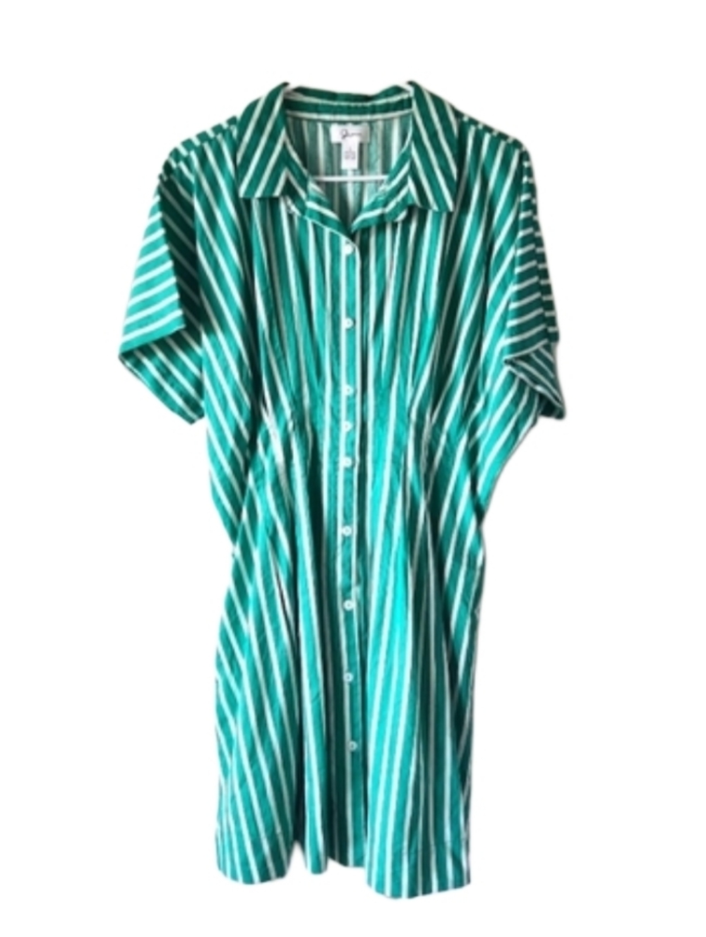 Mini Dress - Green & White Striped